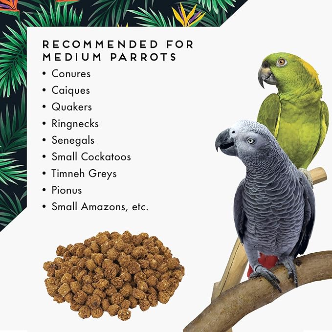 Oven Fresh Bites Natural Baked Avian Diet, All-Natural Bird Food, Whole Grain, Medium Parrot, 15 Lb