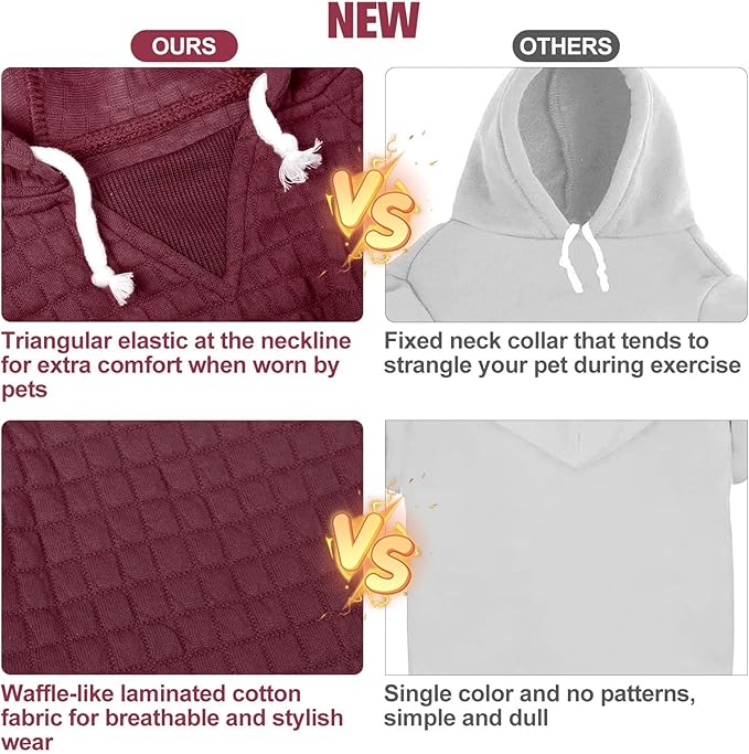 BEAUTYZOO Dog Sweaters for Extra Large Dogs Girl Boy, XXXL Dog Hoodie with Pocket & Leash Hole, Soft Warm Waffle-Like Laminated Cotton Pet Clothes for Cold Weather, Doberman Great Dane Sweatshirt, 3XL