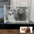 Dog Memorial Gifts for Pet Loss – Personalized Crystal Photo for Dogs & Cats, Custom Laser Etched Crystal (Large Landscape)
