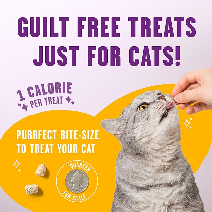 Stella & Chewy's Meowfulls Freeze Dried Cat Treats - Chicken & Chicken Liver Recipe - Raw Protein with Probiotics & Salmon Oil - 1 Calorie Per Treat - 1.5 oz