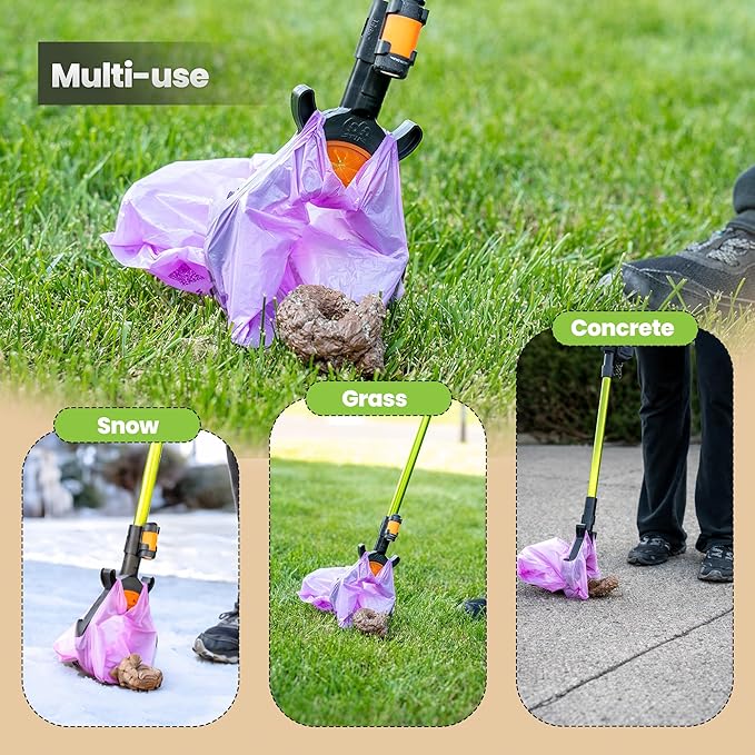 GoGo Stik, Catch-N-Go! Consumer Reports #1 Rated Ergonomic Scooper 2023-2026. Catch Poo on Walks. Alum Tele-Handle, Bag Pouch Dispenser, Wrist Strap. 10-Yr Wty.