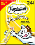 Temptations Creamy Puree Squeezable Lickable Cat Treats, Wet Cat Treats with Chicken, 0.42 oz. Tubes, 24 Count