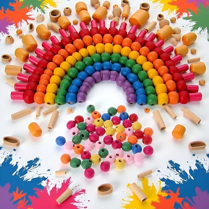 50Pcs/Bag Colour Wooden Bird Parrot Bite Multipurpose Colorful DIY Beads Decoration Accessories Pet Supplies