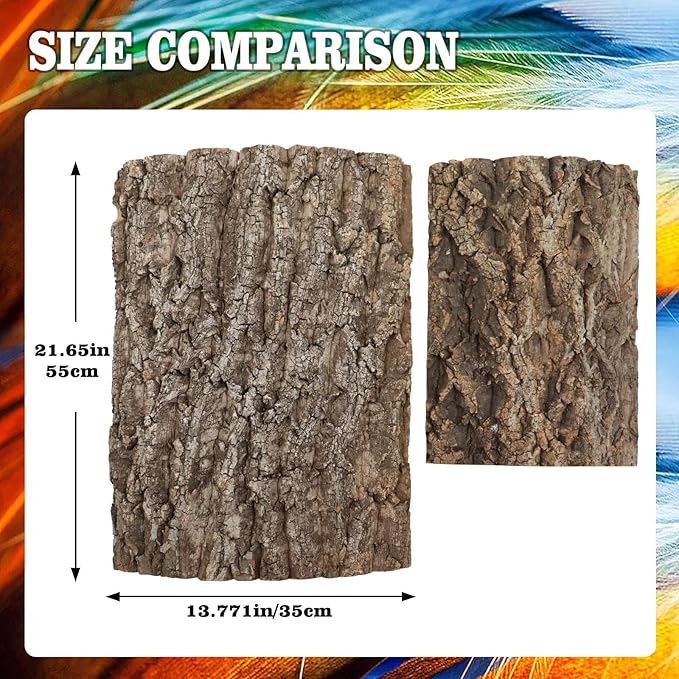 2 Pack 22 x 14 Inch 100% Natural Cork Perch, Bird Cork Seat Boards, Birdcage Bark Decor Accessories Toy for Birds Parakeets Budgie Parrot Cockatiel Hamster Guinea Pig Rat