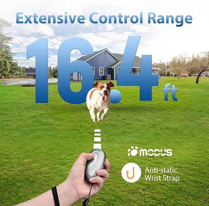 MODUS Dog Barking Control Devices 3 Modes Ultrasonic Dog Training and Anti-Barking Device Rechargeable Dog Barking Deterrent Devices.Alternative to Anti bark collar,Barking Silencer Indoor and Outdoor