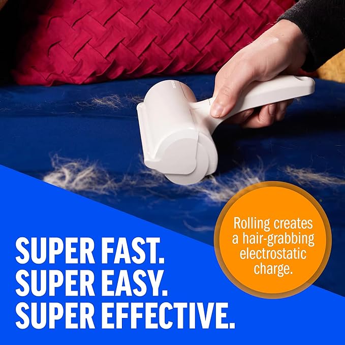 Pet Hair Remover and Reusable Lint Roller - Cat and Dog Hair Remover for Furniture, Couch, Carpet and Bedding - Portable, Multi-Surface Fur Removal Tool