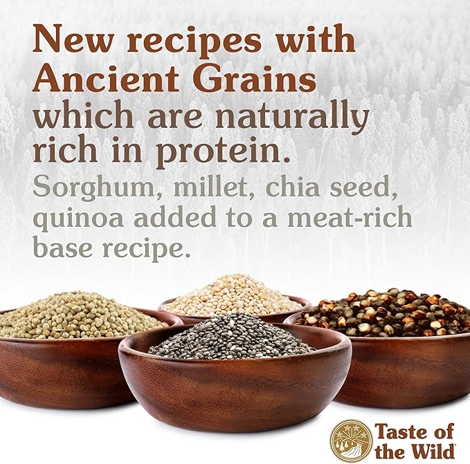 Taste of the Wild with Ancient Grains Ancient Mountain Canine Recipe with Roasted Lamb Dry Dog Food, Made with Protein from Real Lamb and Guaranteed Nutrients and Probiotics 14lb