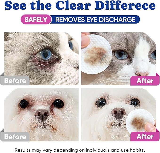 Dog Eye Wipes, Tear Stain Remover for All Dogs & Cats – Hypoallergenic & Deodorizing Eye Wipes for Dogs, Pet Eye Cleaner Wipes with Enzymes for Discharge, Crust, Mucus & Debris, Coconut (100 Ct)