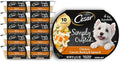 Cesar Simply Crafted Adult Wet Dog Food Toppers for Dry Food, Chicken, Carrots, Barley & Spinach, 1.3 oz Tubs, 10 Count