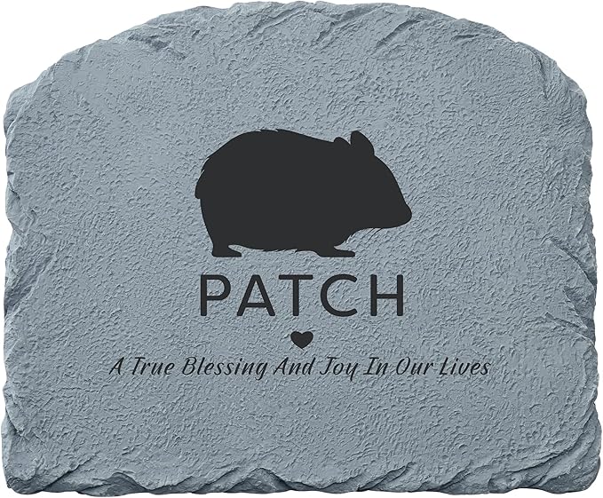 Let's Make Memories Personalized Memorial Garden Stone- Pet Silhouette - in Loving Memory - Hamster