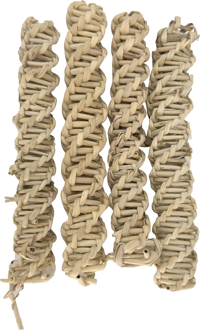 5308 Pk4 Large Vine Twists - Natural Handwoven Vine Ladder Bird Foot Toys, Easy to chew and Break, Lots of Small Vine Pieces, Stick Treats Inside, Great for Sm & Med Size pet Birds Budgie Quaker