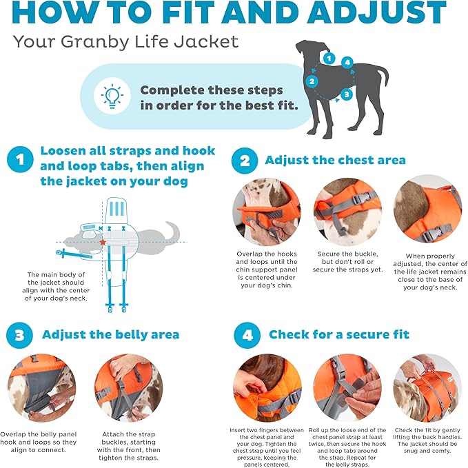 Outward Hound Granby Splash Orange Dog Life Jacket, Small
