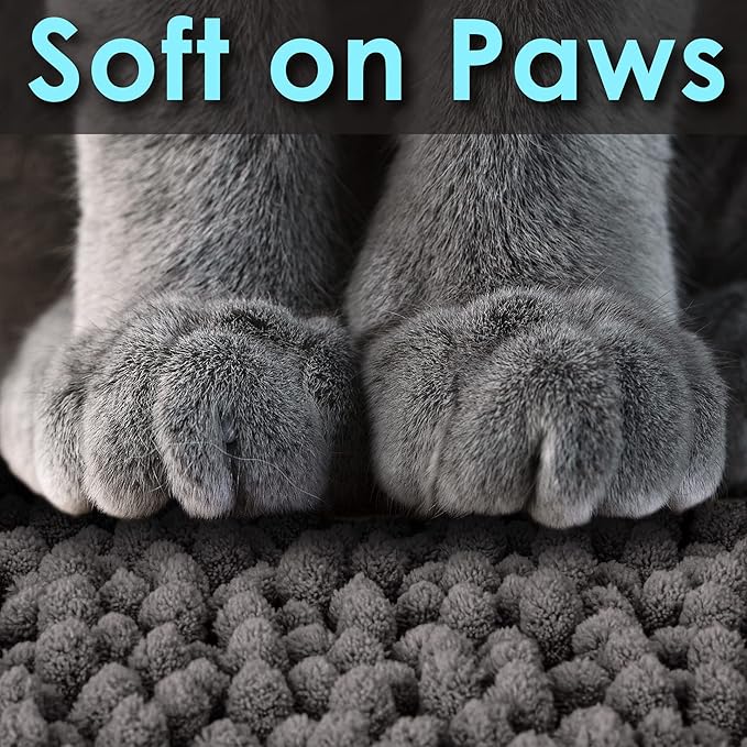 CatGuru Cat Litter Mat, Medium, Extra Large, XXL, Waterproof Litter Box Mat, Non Slip Kitty Litter Mat, Machine Washable Litter Trapping Mat, Soft Litter Tray, Cat Stuff (XL, Dark/Heavy-Duty)