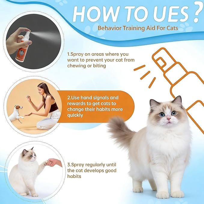 Cat Deterrent Spray Protect Furniture, Sofas, Carpets Cat Repellent Indoor and Outdoor (2pcs)