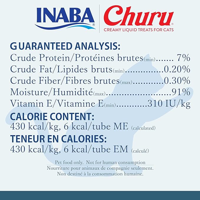 INABA Churu Tuna Recipe Lickable Purée Natural Cat Treats 12 Tubes