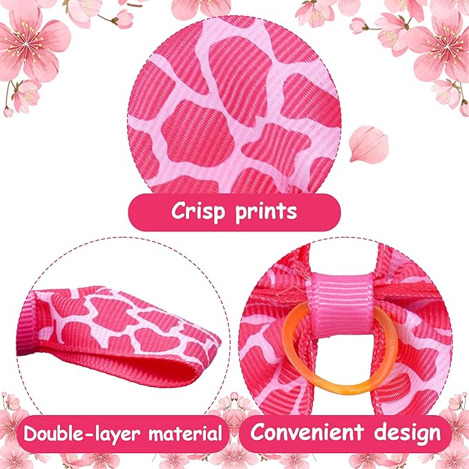 24PCS Big Dog Hair Bows with Rubber Band Random Pattern for Large XL Breed Bowknot Topknot Grooming Hair Accessories
