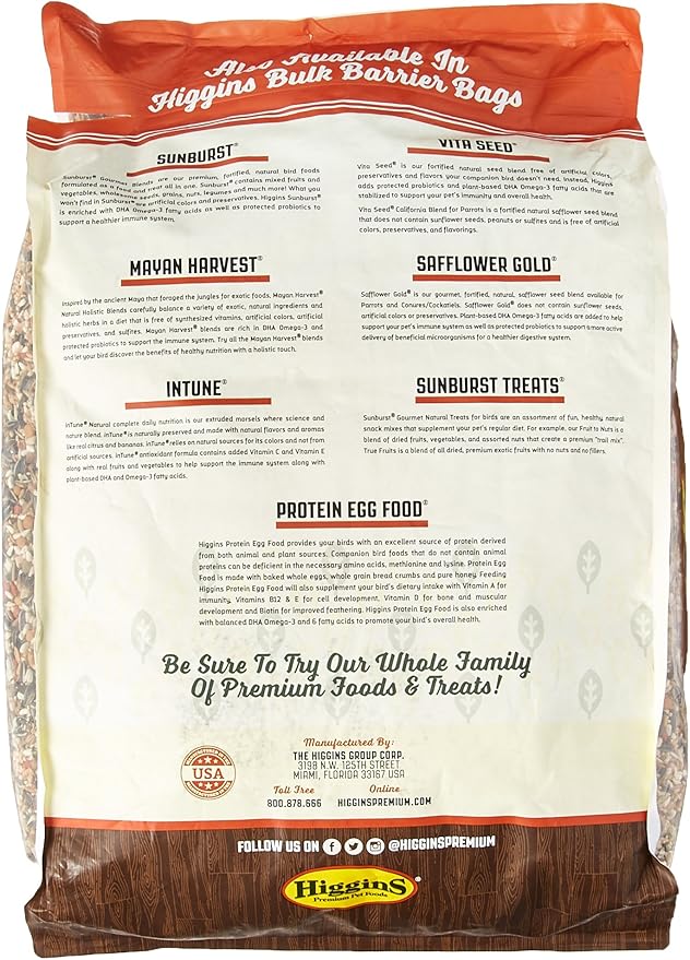 Higgins 466150 Vita Seed Conure Lovebird Food For Birds, 25-Pound