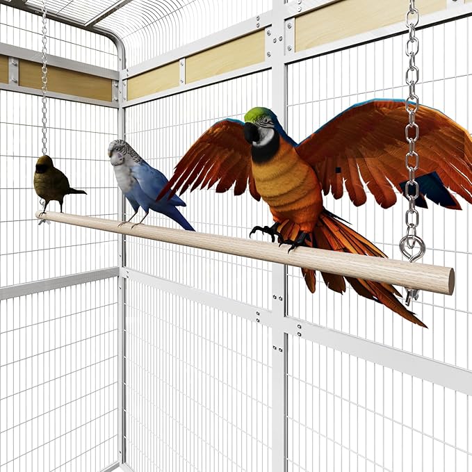 Large Bird Cage for Parakeets Outdoor Bird Aviary Parrot Cage with Perch, Birdcage for Macaws Canaries Parrots Budgie Lovebirds-White (2 Box Set)