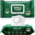 Bark & Clean Dog Wipes for Cleaning and Deodorizing - 2 Pack of 110 8.5" x 9" Bamboo Pet Wipes - Compostable, Hypoallergenic Puppy Wipes - Dog Wipes for Paws, Butt, and Body