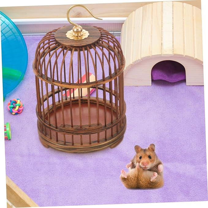 Pet Cage Wooden Decor Wood Decor Hamster Cage Metal Birds Hanging for Bird en Nest Advanced ations Vintage Retro