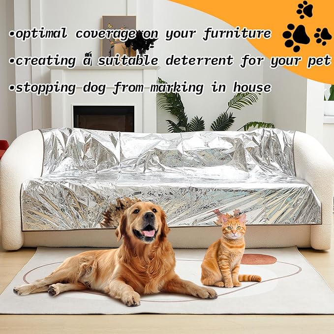 Kigley 1 Pcs Pet Deterrent Mat to Keep Dogs Off Couch, Non-Electric Cat & Dog Deterrent Mat Pain Free Couch Covers to Keep Pets Off Furniture Bed Indoor (72" × 56.3",Brown)