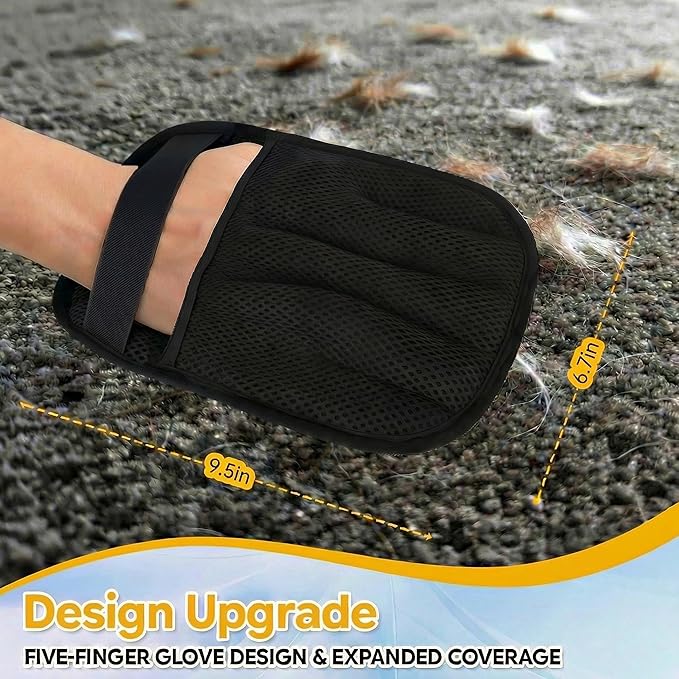 Pet Hair Removal Glove for Cat & Dog,Resuable Five-Finger Electrostatic Magic Brush,Washable Multi-Surface Pet Hair Remover Tool for Furniture, Clothing, Sofa, Carpet, Bed & Car
