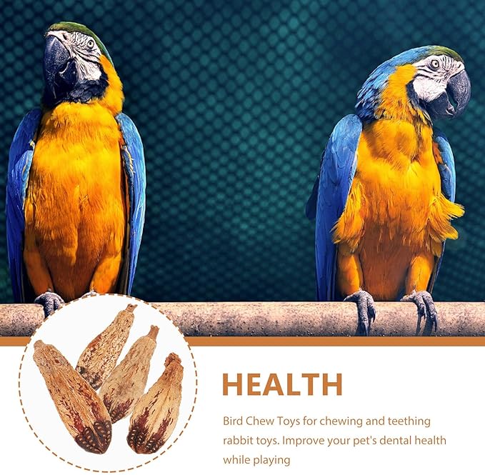 4pcs Natural Bird Chewing for Parakeets Cockatiels Small Birds Safe Biting Fun Pet Shredding Accessories to Prevent Furniture Damage and Encourage Healthy Beak Activity