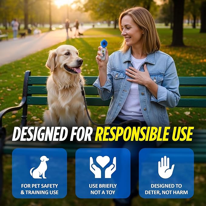 GUARD DOG SECURITY Air Horn for Dogs, Powerful Blow Air Horns training and behavior aids, Air Horn for Safety, Stops Barking, Jumping, Fighting, Chasing, Works as coyote deterrent (1 Pack w/whistle)