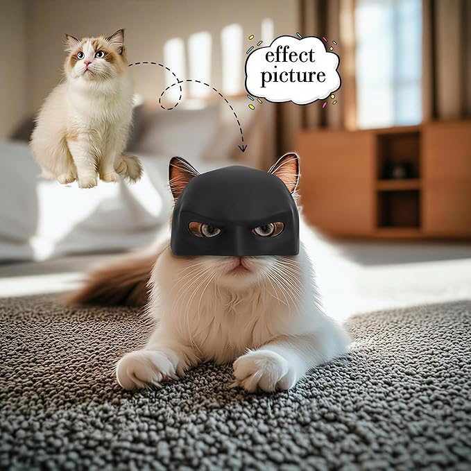 Cat Bat Mask Halloween Costumes Accessories for Cats, Cat Bat Cosplay Apparel (Medium, Black Bat)