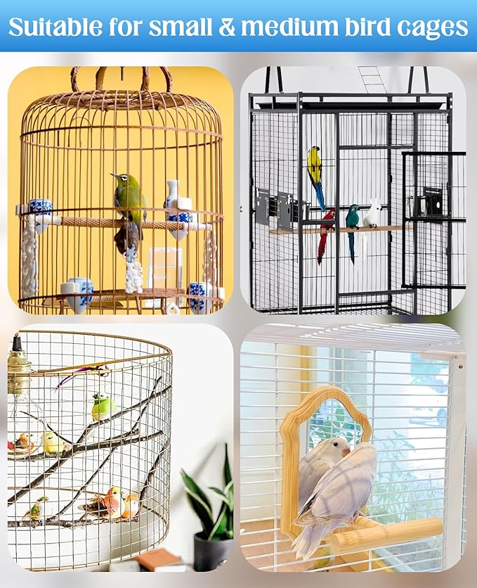 2 PCS Automatic Bird Cage Water Dispenser, Parakeet Parrot Feeder Hanging Drinking