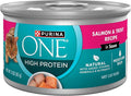 Purina ONE Natural, High Protein Cat Food, Salmon and Trout Recipe in Sauce - (Pack of 24) 3 oz. Pull-Top Cans