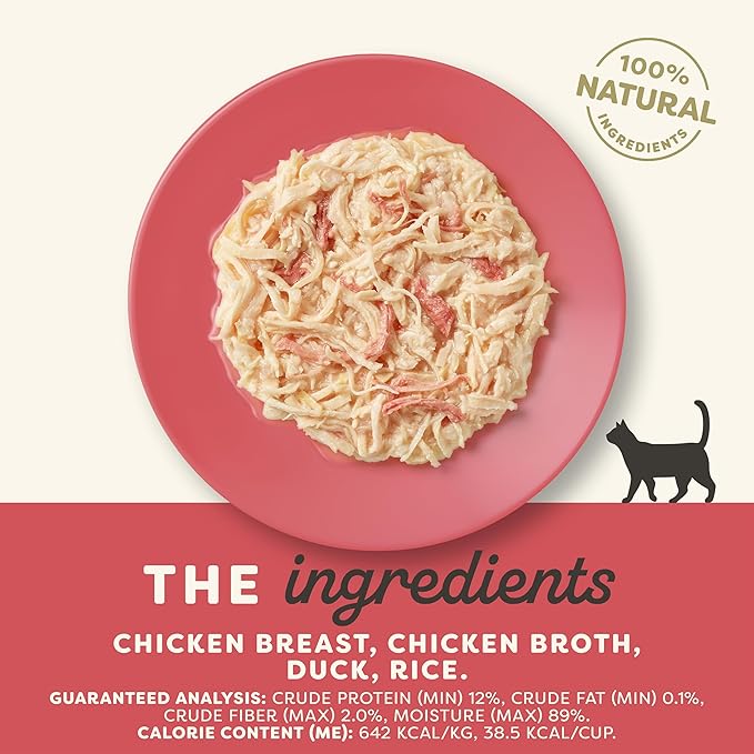 Applaws Natural Wet Cat Food in Broth, Limited and Natural Ingredients, High Protein with No Artificial Additives, Chicken Breast & Duck in Broth (10 x 2.12 oz Easy-Open Cups)
