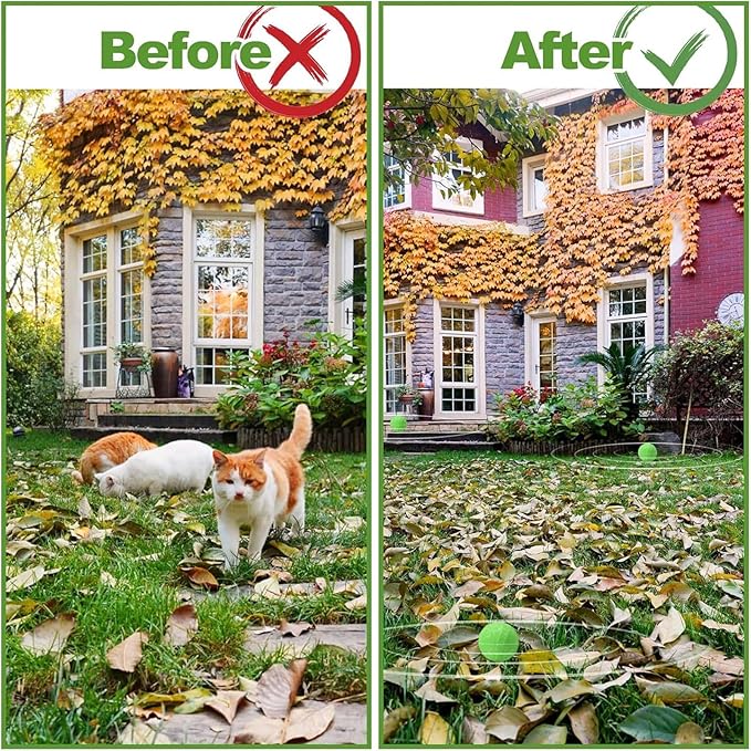 Cat Repellent Outdoor & Indoor, Natural Safe Cat Deterrent Essential Oils Ball Keep Cats Out of Yard Permanently, Effectively Prevents Scratching Biting Urinating, Protect Gardens & Furniture (10 Pcs)