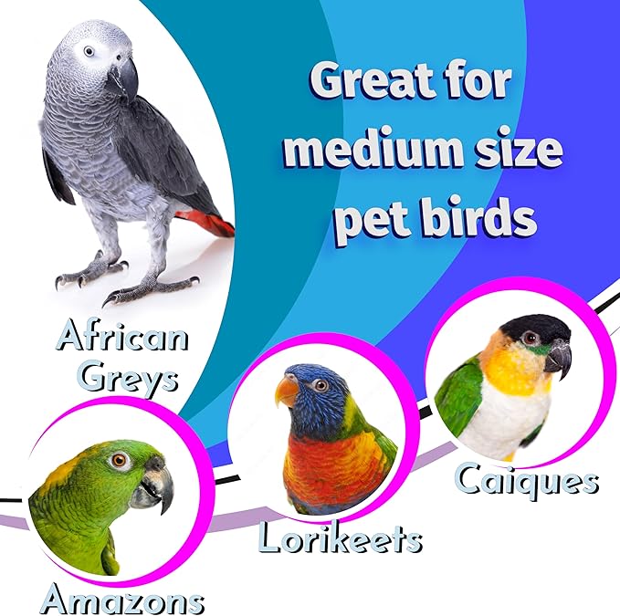1351 Large Cotton Lace Chewer Bird Toy – Colorful Shredding and Foraging Toy for Parrots, Conures, Cockatiels, and Macaws – Safe and Durable Hanging Bird Toy – Natural Cotton Colorful Rope
