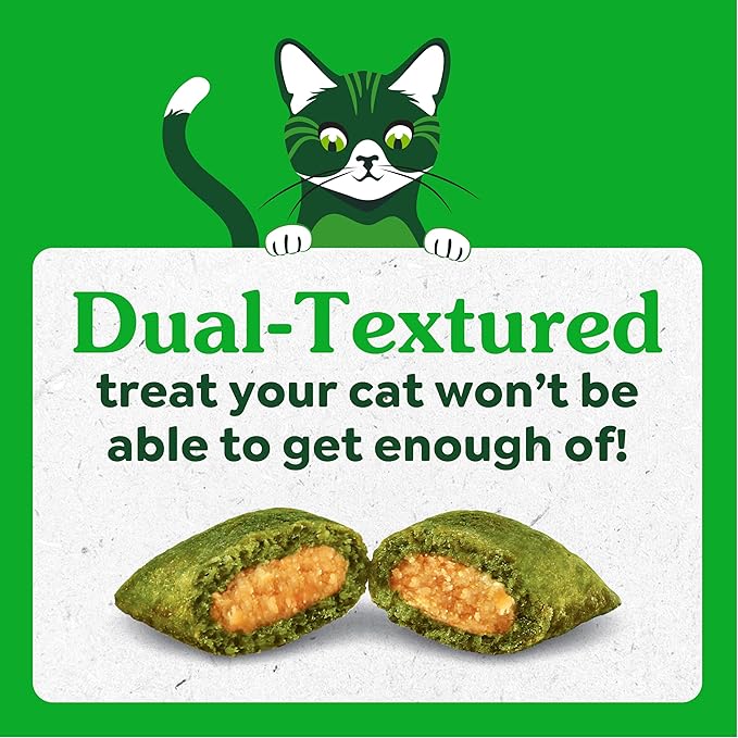 Greenies Cat Treats, Feline Smartbites, Skin & Fur Health, Crunchy and Soft Cat Treats, Salmon Flavor, 4.6 oz. Pack