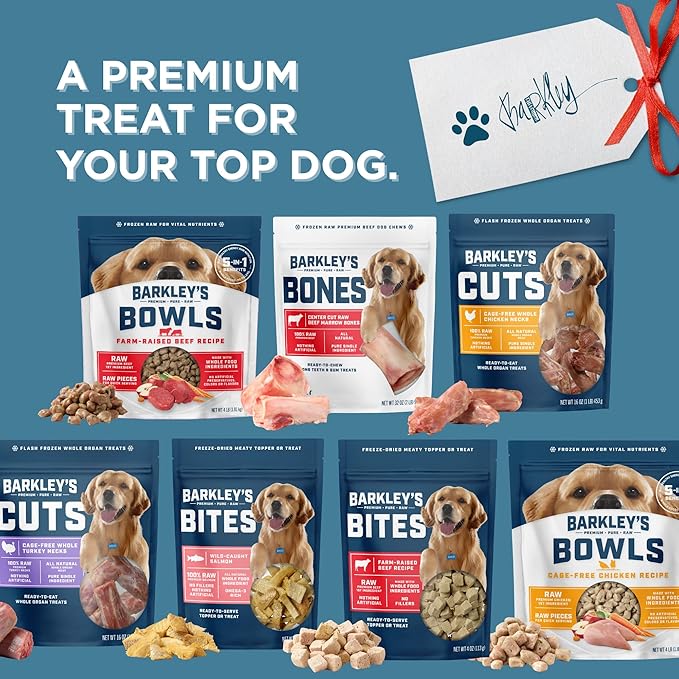 Barkley’s Bowls, Frozen Raw Beef Dog Food, Fresh Whole Food Ingredients with Farm-Raised Beef, Grain Free, High Protein for Balanced Nutrition, Frozen Meals, Human Grade Ingredients, 4 lb (3 Pack)