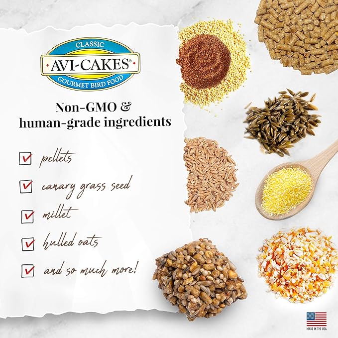 LAFEBER'S Classic Avi-Cakes Pet Bird Food, Made with Non-GMO and Human-Grade Ingredients, for Macaws & Cockatoos, 20 lb
