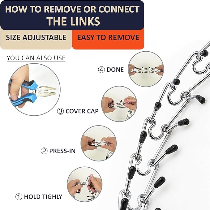 Quick Release Dog Training Collar Adjustable Stainless Steel Collar for Small Medium Large Dog (Black, M/L Neck Girth 14.5"-18.6")