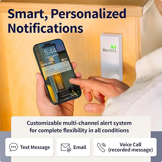 MarCELL Cellular Temperature, Humidity & Power Monitor (Verizon) - Made in The USA - RVs, Pet Safety Monitoring, Second Home Monitoring, Greenhouse Monitoring,- 24/7 Monitoring & Instant Alerts