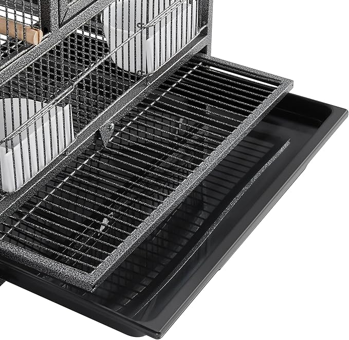 Topeakmart 21" Divided Breeding Bird Cage for Parakeet Canary Lovebird Finch Budgie with Rolling Stand
