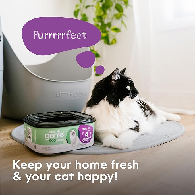 Litter Genie Eco Refills | Compostable Cat Litter Bags Jumbo 1-pack | Up to 4 Months of Supply in 1 Cartridge