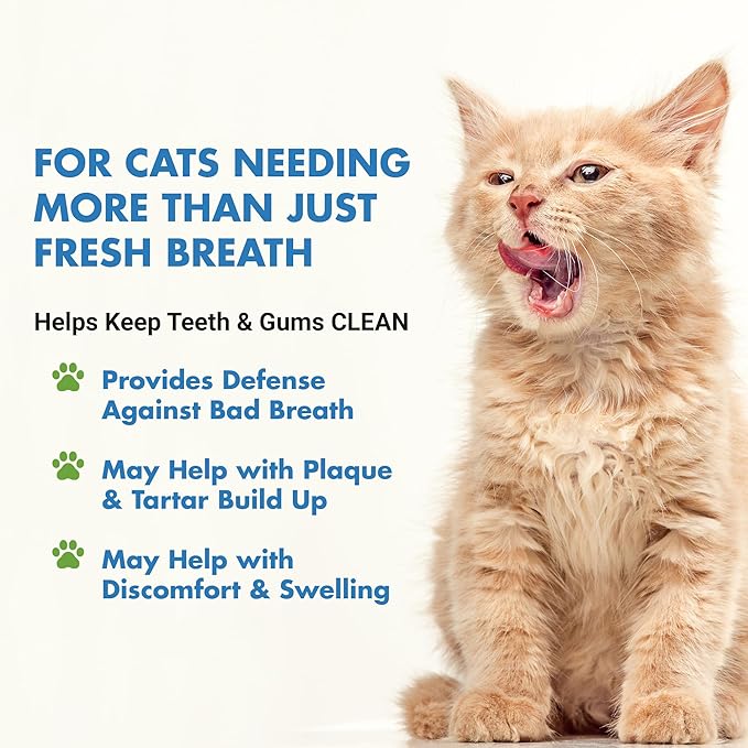Ultimate Cat Teeth Cleaning for Comprehensive Dental Care SPECIFICALLY Formulated for Cats: Freshen Bad Breath Solutions for Superior Cat Oral Hygiene and Pet Dental Health.