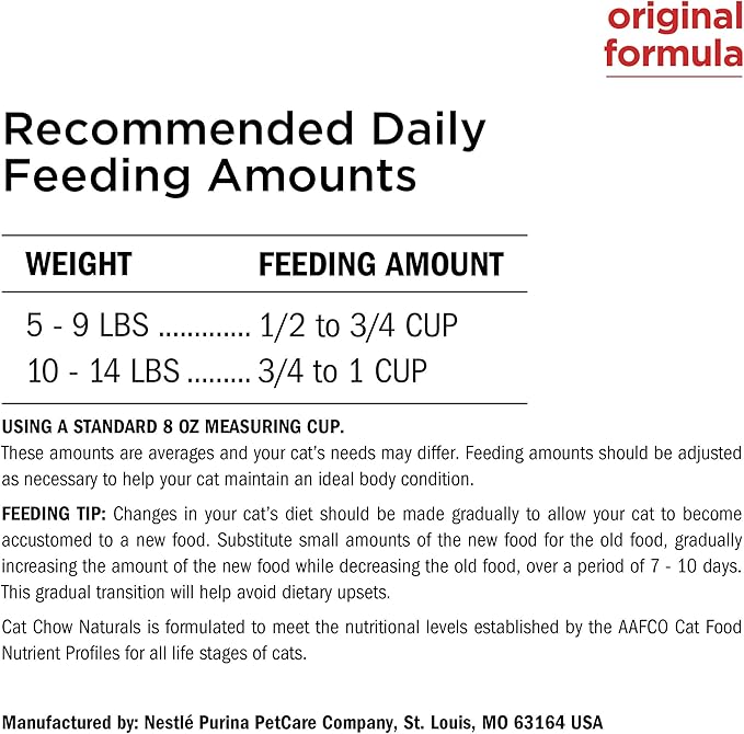 Purina Cat Chow Naturals With Added Vitamins, Minerals and Nutrients Dry Cat Food, Naturals Original - 13 lb. Bag