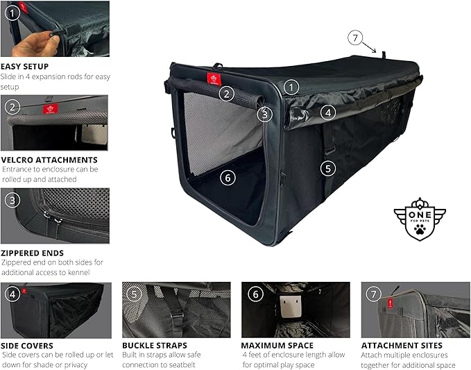 One for Pets The Indoor/Outdoor Cat Enclosure, Cat Playpen - 48" x 18" x 18" (Black)