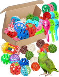 23-Pack Bird Toys for Parrots – Colorful Bells & Woven Balls for Fun Exercise & Mental Stimulation, Fits Small to Large Birds (1.6'' - 2.8'')