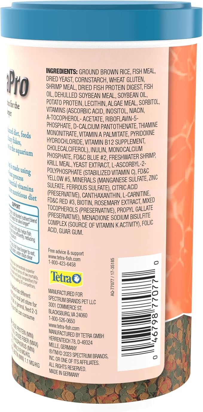 Tetra 77077 TetraPRO Goldfish Crisps for Fishes, 7.9 Ounce