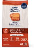 Natural Balance Limited Ingredient Grain Free Salmon & Sweet Potato Dry Dog Food, Sensitive Stomach, 4 lb (Pack of 1)
