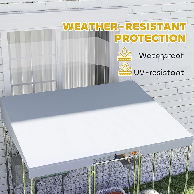 PawHut Catio Outdoor Cat Enclosure, 79" Large Walk-in Cat House with Waterproof Cover, Resting Boxes, 5 Jumping Platforms, Chicken Run Coop, Rabbit Hutch, Feral Cat Shelter Sloped Roof