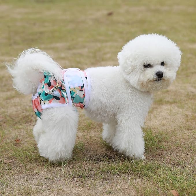 Washable Dog Diapers Female 3 Pack Reusable Premium Highly Absorbent Doggie Diapers, Flexible Puppy Diapers, Durable Leak-Proof Dog Diapers for Period Heat Incontinence Potty Training, L