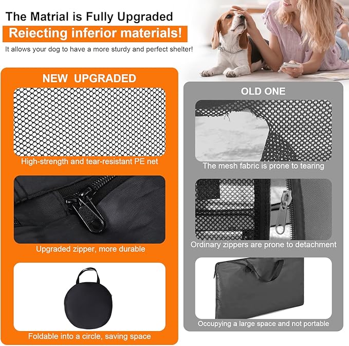 Dog Cat Playpen,Portable Pet Puppy Playpen,Rabbit Puppy Dog Play Pen for Indoors,Dogs Tent for Indoor Cats,Kitten Playpen,Collapsible Small Cats Crate Cage for Small Dogs with Carrying Case(Grey, M)